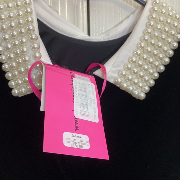 Betsey Johnson Black Dress Pearl Collar - Picture 5 of 5